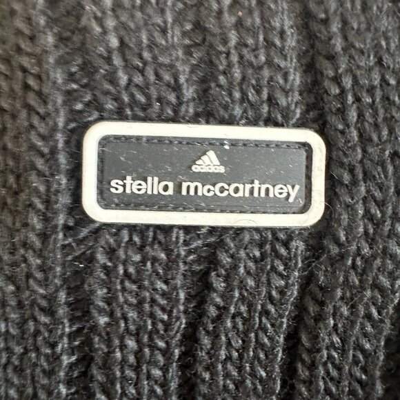 STELLA MCCARTNEY Adidas Neck Warmer Chunky Cable Knit Rib Button Wool Fleece - Picture 12 of 16